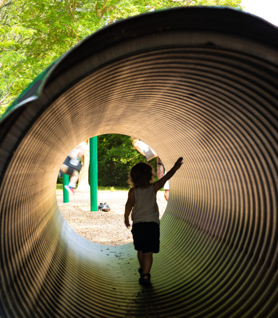 Child playing in the Lil' Mariners' Play Zone after Wonder Wednesday
